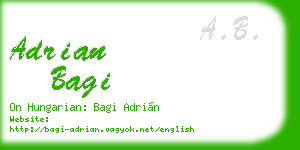 adrian bagi business card